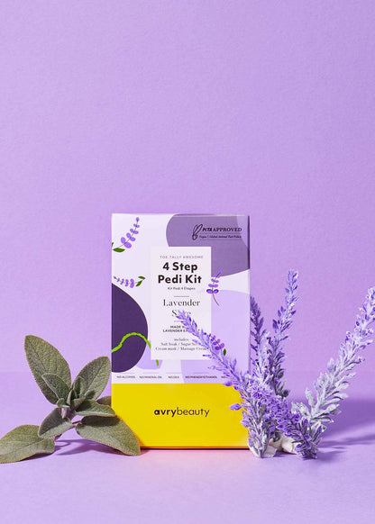 AvryBeauty - 4 Step Pedi Kit - Lavender Sage