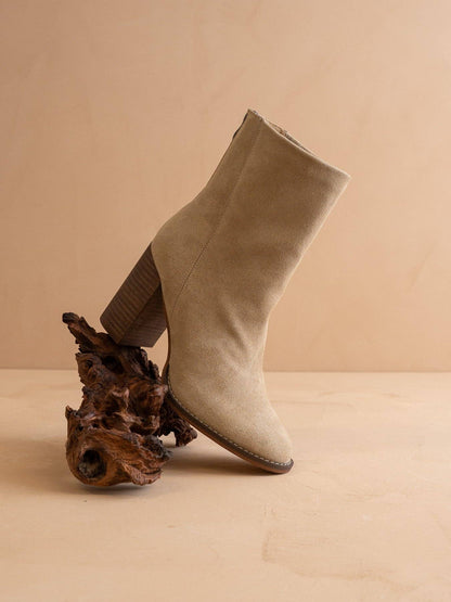 The Maxine | Khaki Minimal Heel Bootie