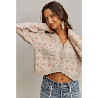 Daisy Darling Floral Knit Cardigan