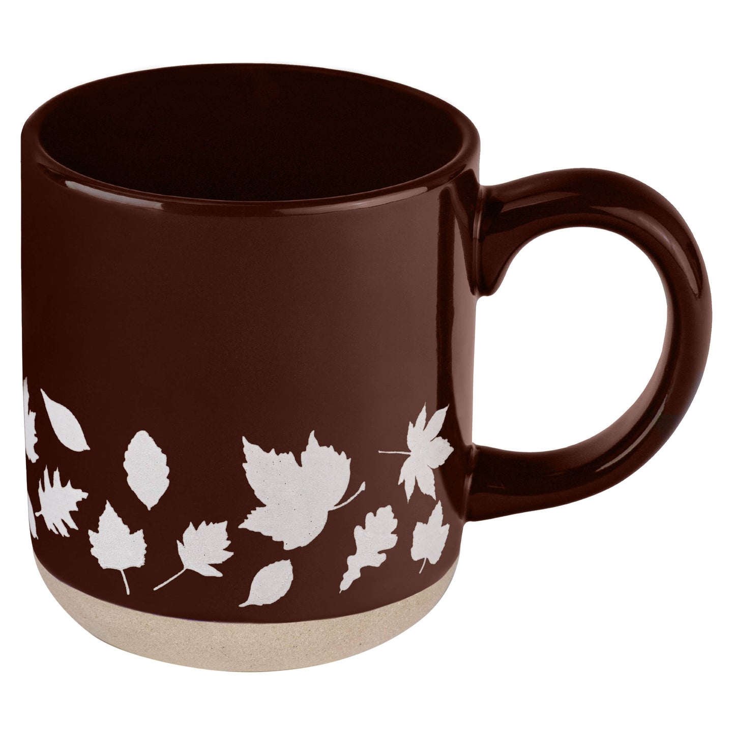 Brown Fall Leaves Stoneware Mug