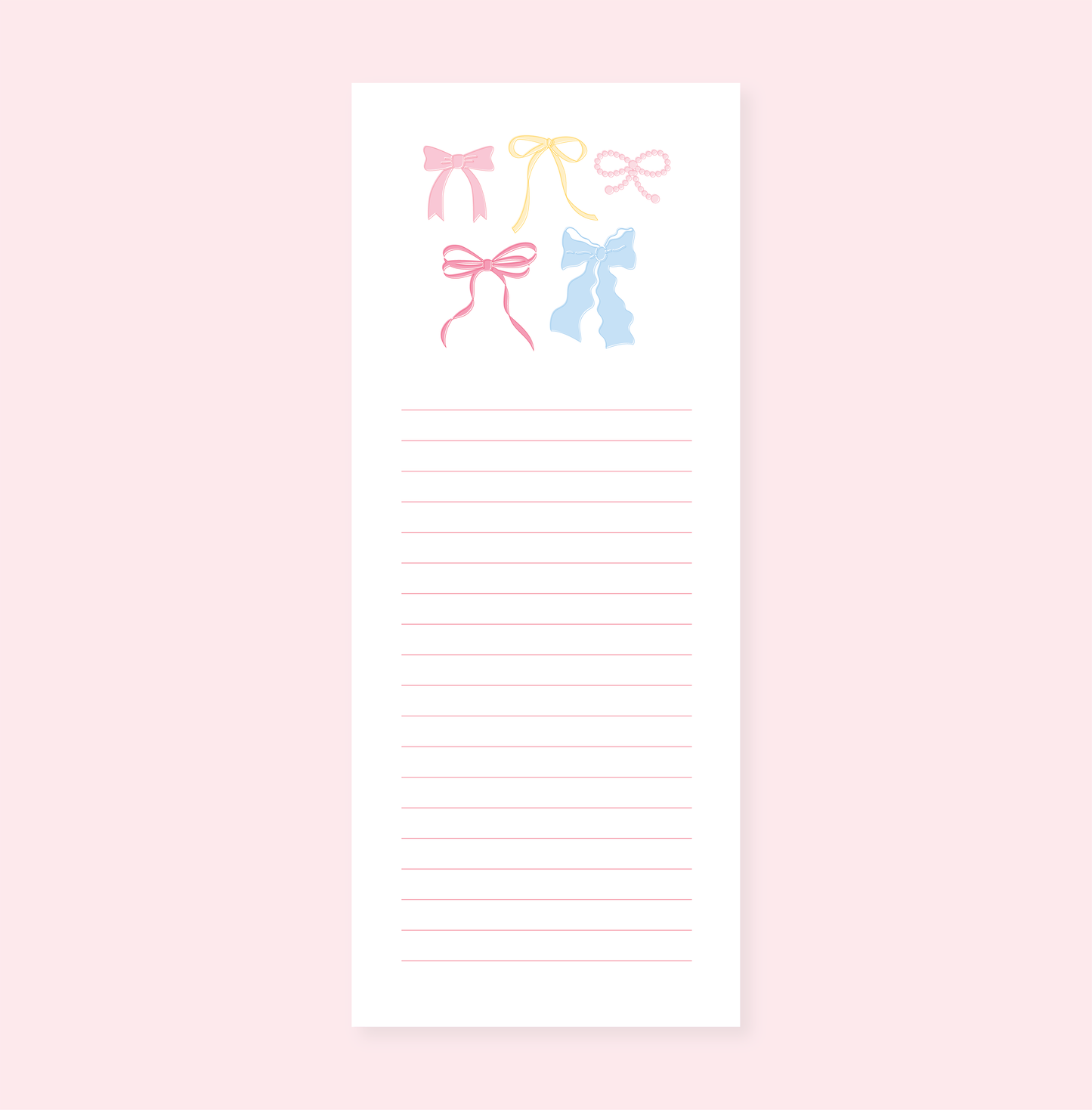 Pastel Bows List Notepad