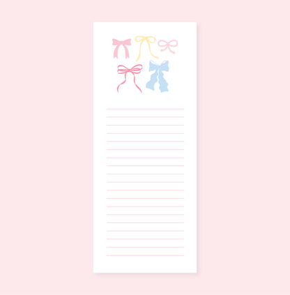 Pastel Bows List Notepad