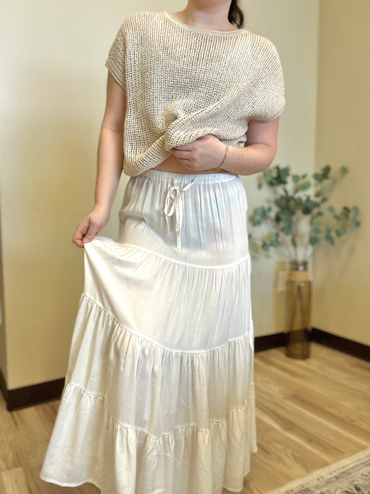 So Sweet High Waist Tiered Maxi Skirt