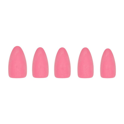 Glamnetic - Flamingo Pink Press-On Nails | Solid Nails | Short Almond