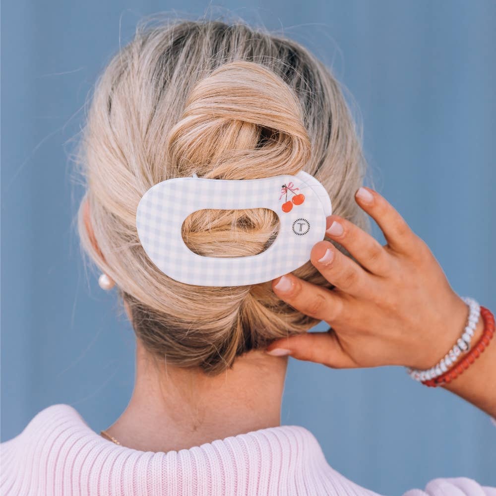 TELETIES - Flat Round Hair Clip | Large | Basket of Cherries