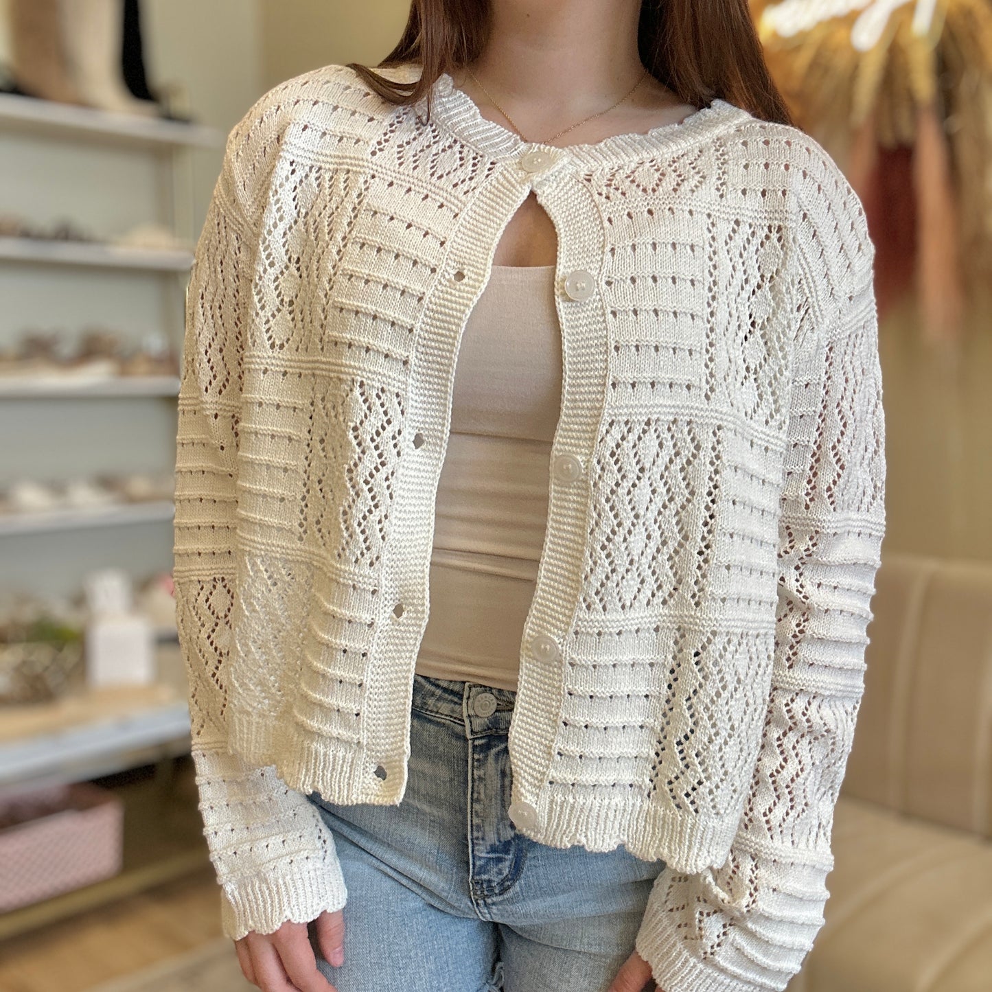 The Harbor Pointelle Cardigan