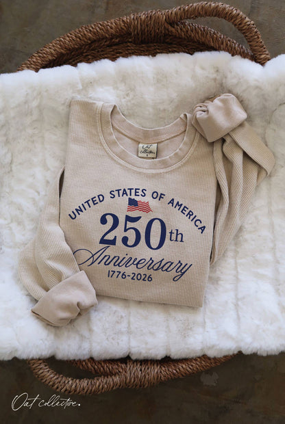USA Cropped Thermal Vintage Pullover