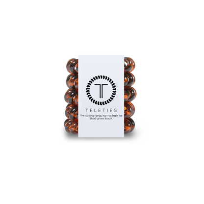 TELETIES - Spiral Hair Coils | Tiny | Tortoise Hair Ties