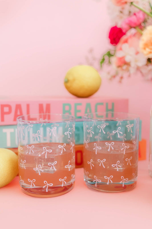 Pink Bows Cocktail Glass