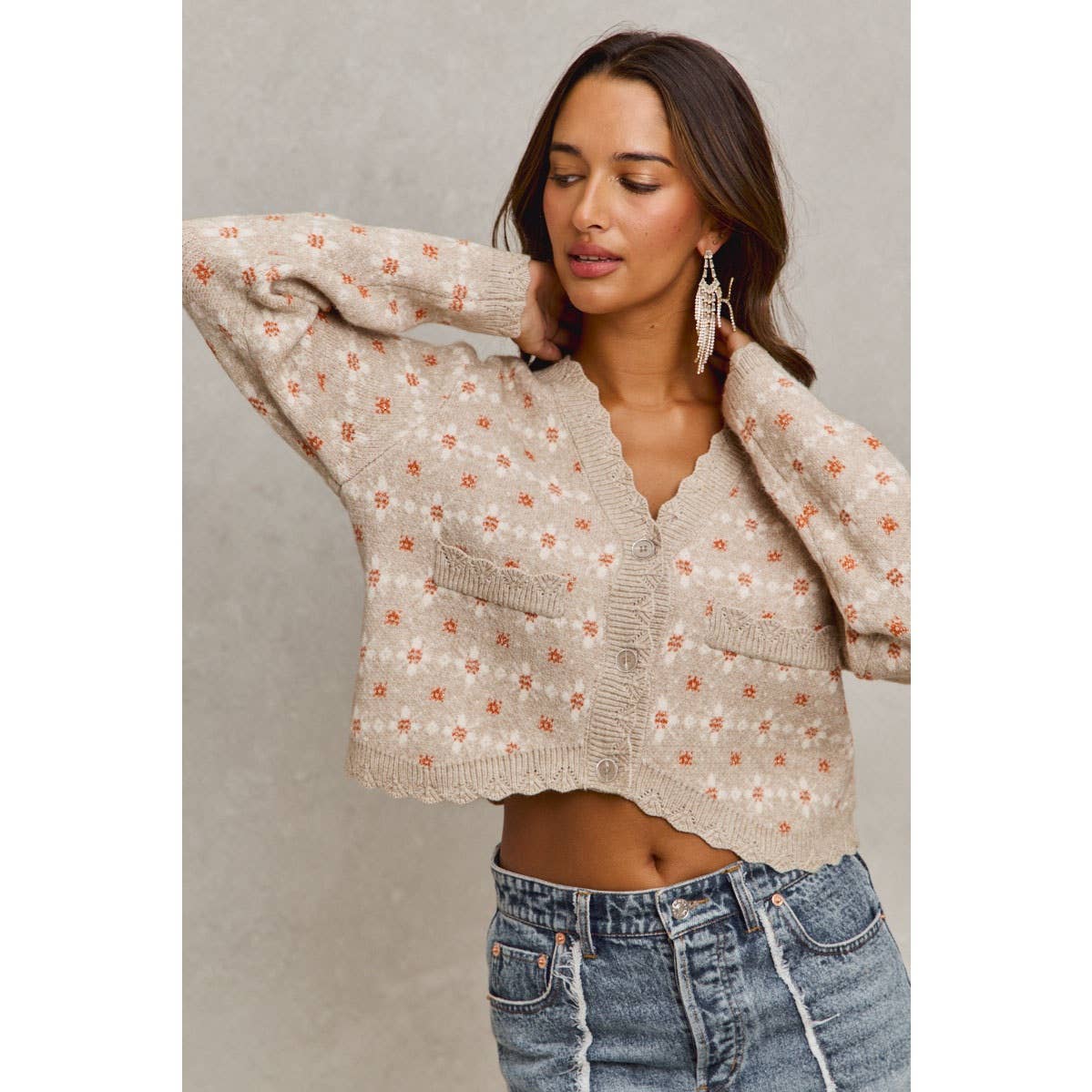 Daisy Darling Floral Knit Cardigan
