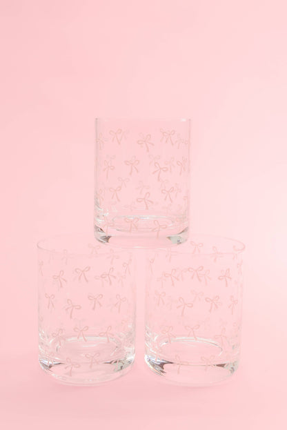Pink Bows Cocktail Glass