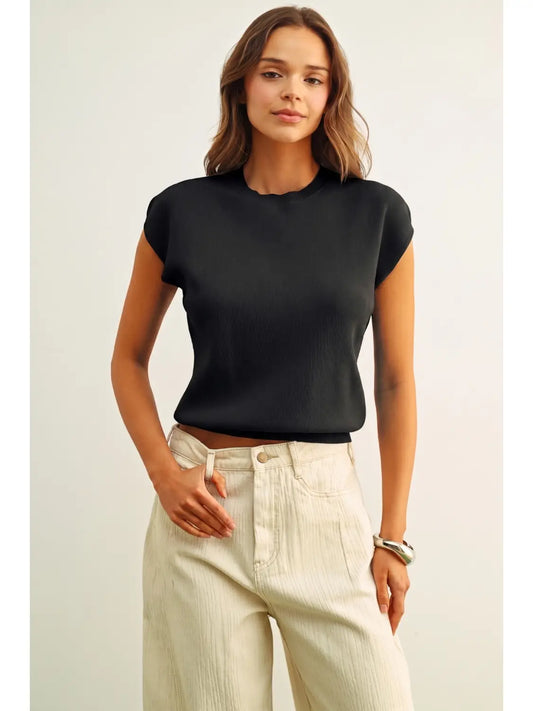 Muse Black Tuck Top