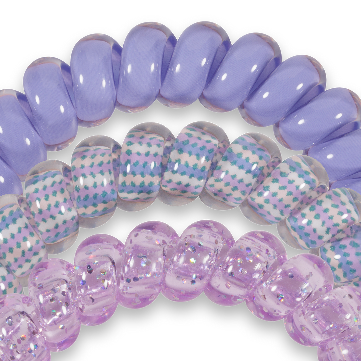 TELETIES - Spiral Hair Coils | Large | Lavender Mist