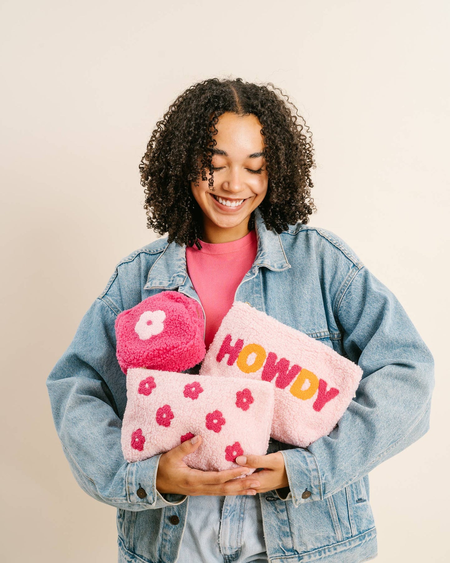 Teddy Pouch - Pink Flower