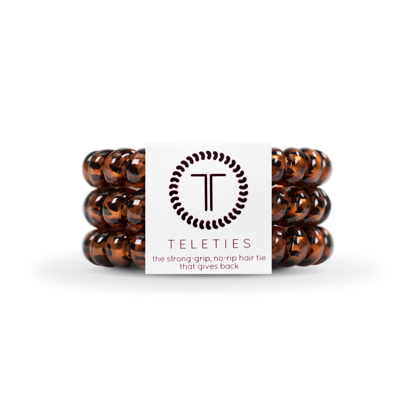 TELETIES - Spiral Hair Coils | Large | Tortoise Hair Ties