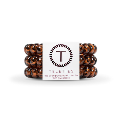 TELETIES - Spiral Hair Coils | Large | Tortoise Hair Ties