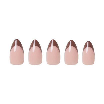Glamnetic - Chocolat Press-On Nails | Brown French Tip | Short Almond