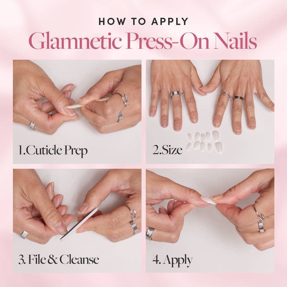 Glamnetic - Chocolat Press-On Nails | Brown French Tip | Short Almond