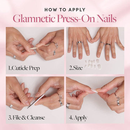 Glamnetic - French Riviera Press-On Nails | French Tip | Short Almond