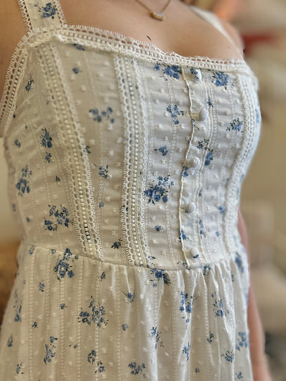 Blue Blossom Midi Dress