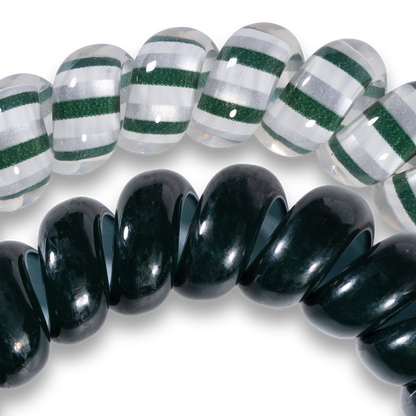 TELETIES - Spiral Hair Coils | Small | Michigan State Univ. Hair Ties