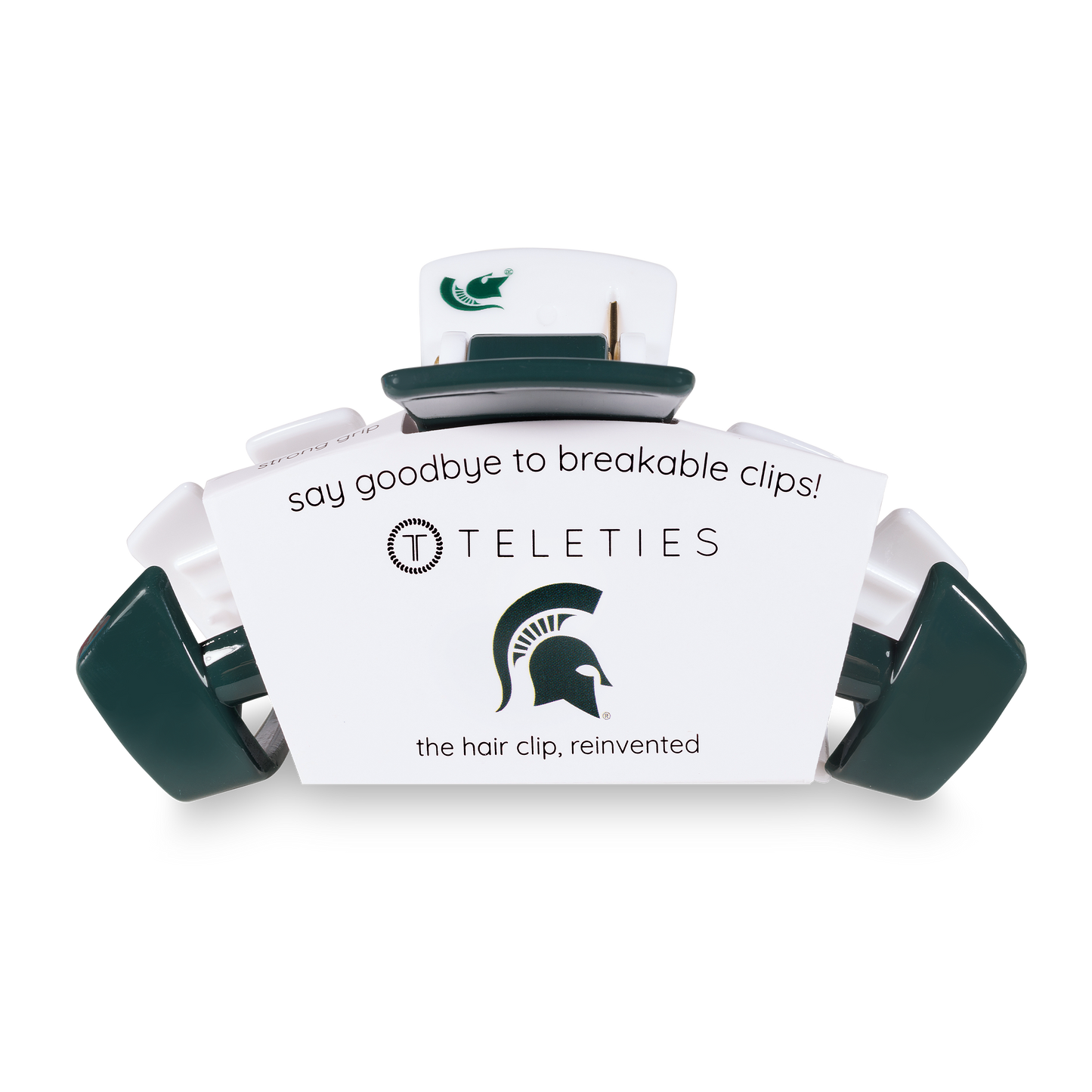 TELETIES - Classic College Hair Clip | Large | Michigan State Univ.