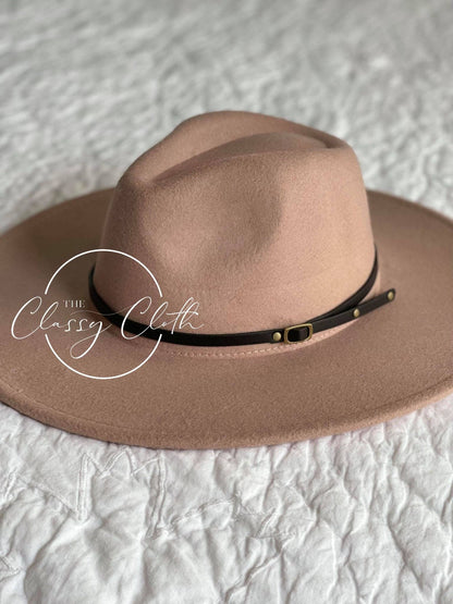Wide Brim Hat w/ Belt - Cappuccino RTS