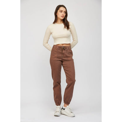 Cropped Out Joggers - Cocoa