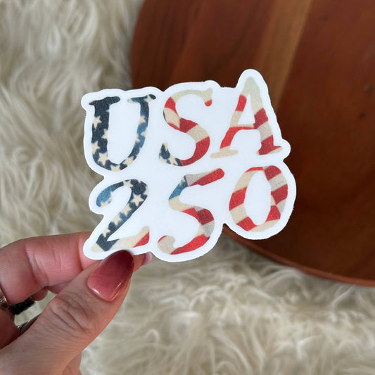 Big Moods - USA 250 Flag Text Sticker