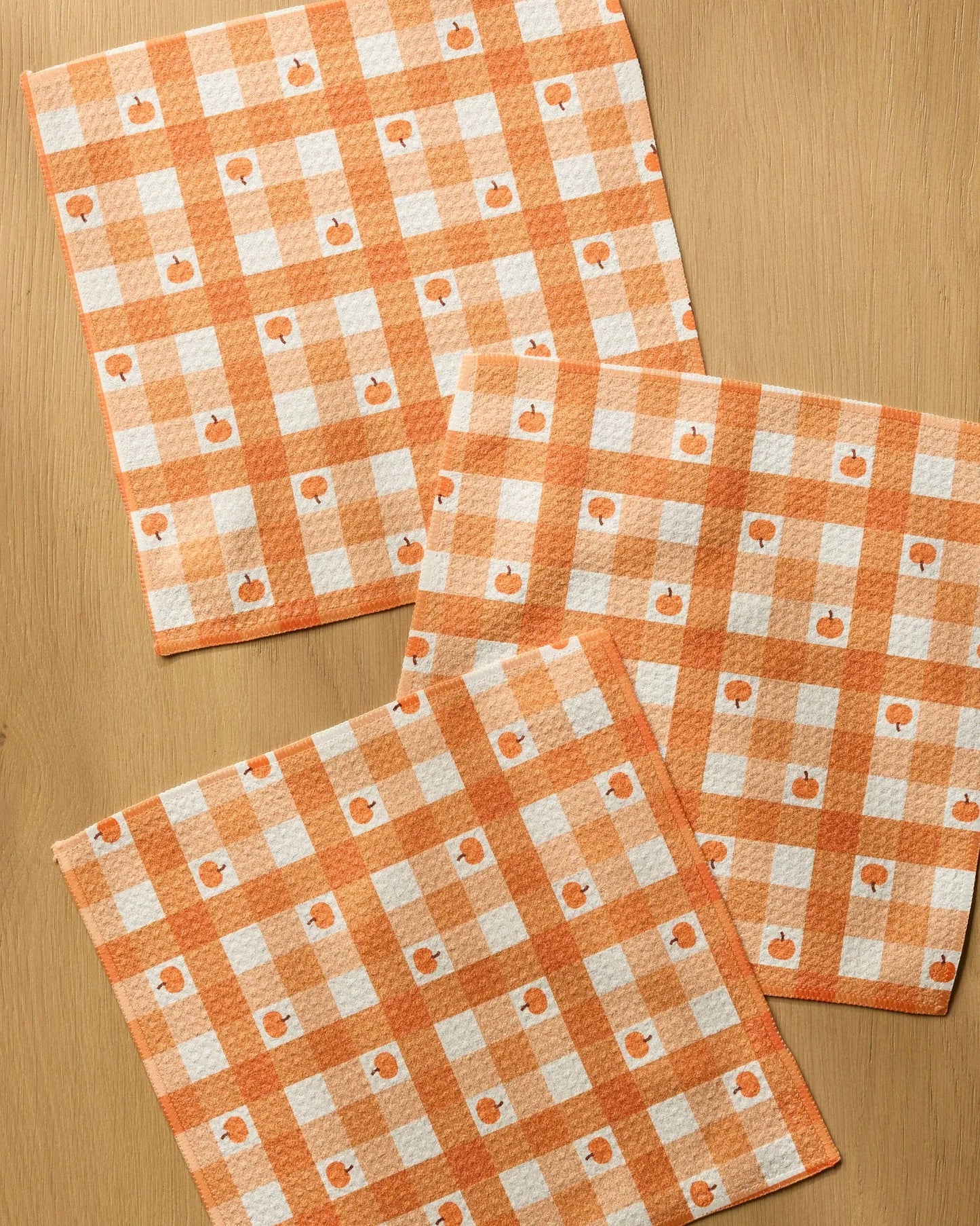 Geometry - Pumpkin Check Dishcloth Set