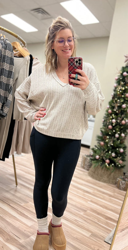 DOWN TO EARTH STRIPED TOP