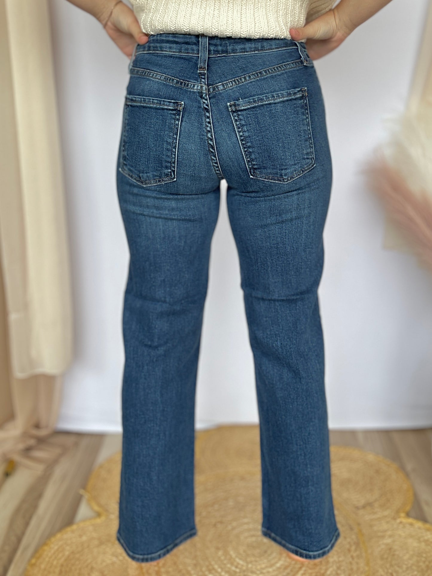 The Refined Mid Rise Wide Leg Jeans