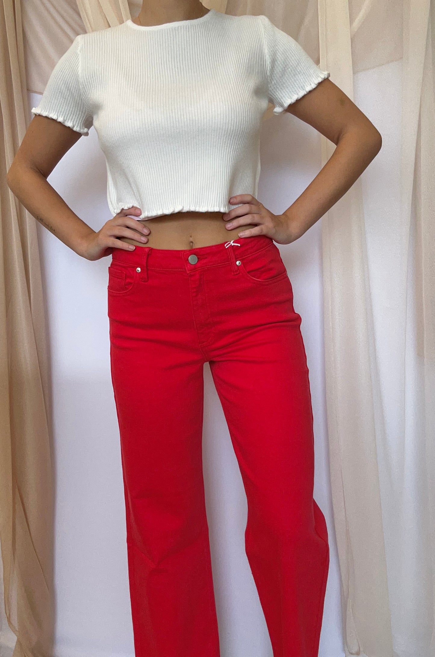 Ally Red Vintage Straight Jean