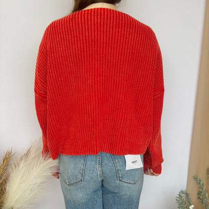 Scarlet Season-Ribbed Long Sleeve Cardigan