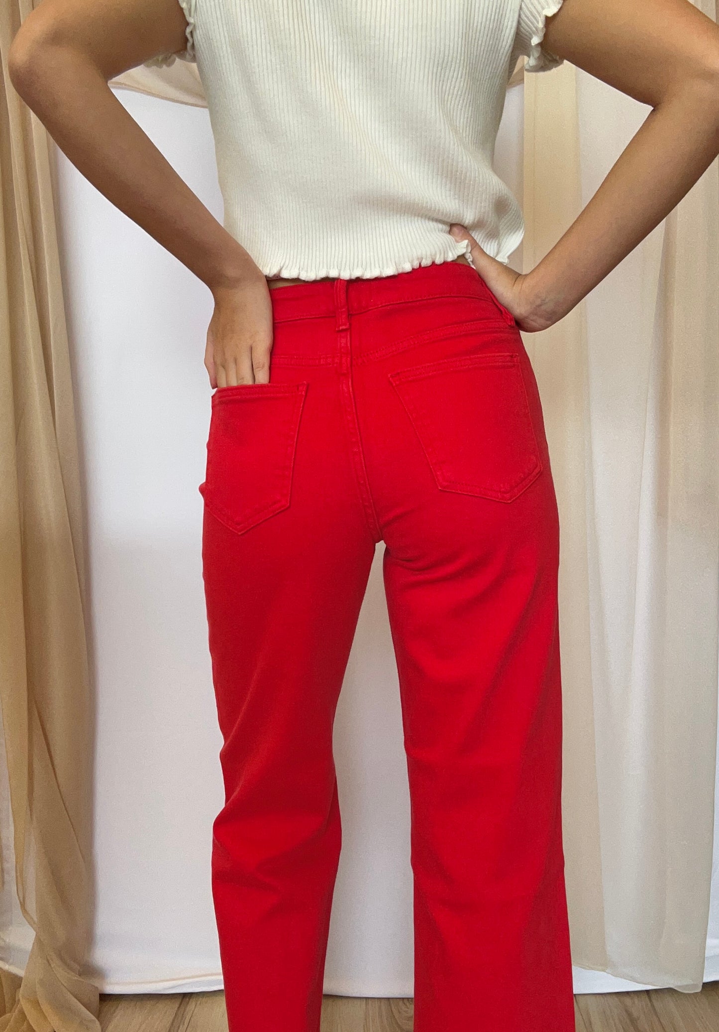 Ally Red Vintage Straight Jean