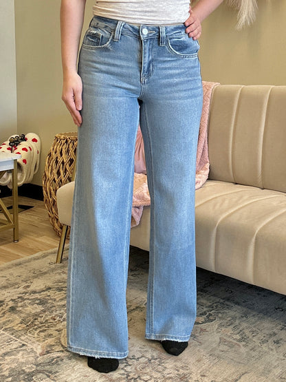 The Olivia Mid Rise Wide leg Jeans