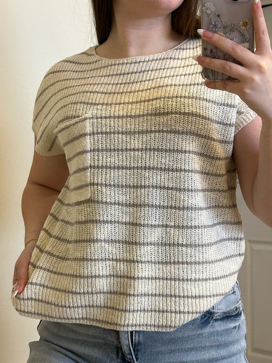 Pocket of Sunshine Striped Knit Top