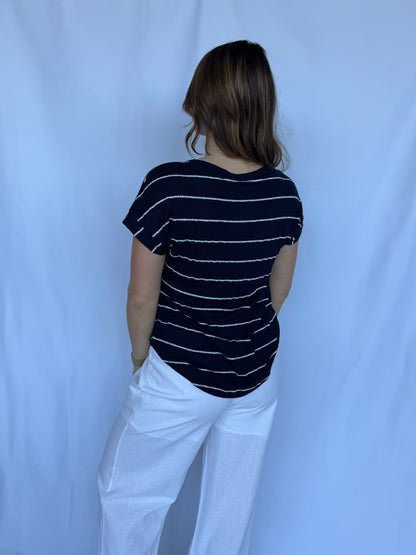 Harbor Stripe V-Neck
