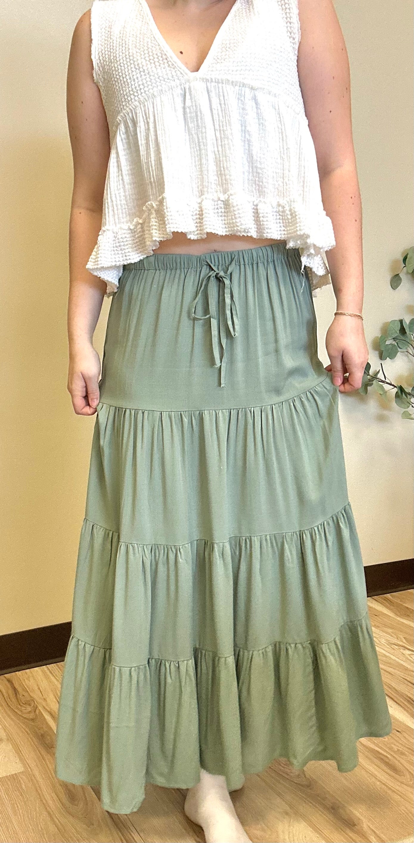 So Sweet High Waist Tiered Maxi Skirt