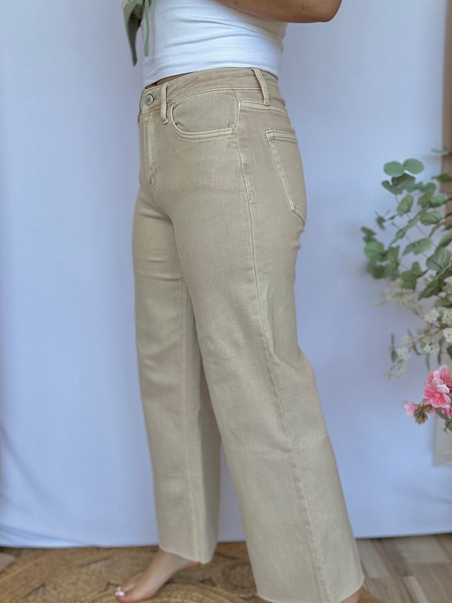 Missy High Rise Crop Wide Leg Jeans