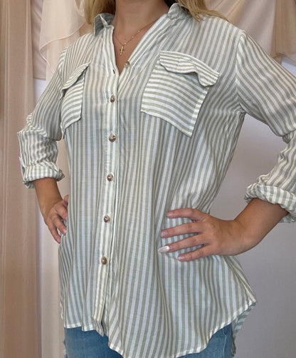 Rafe Button Down Stripe Shirt