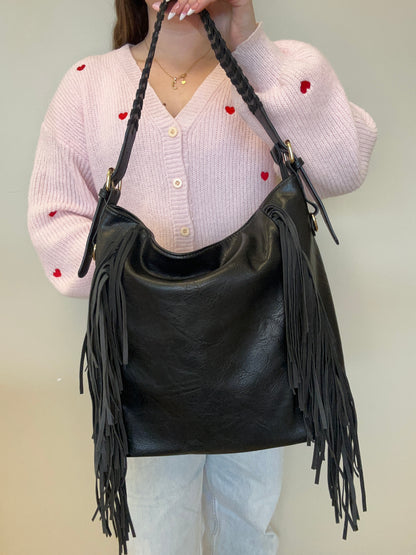Sav Distressed Hobo w/ Fringe Detail