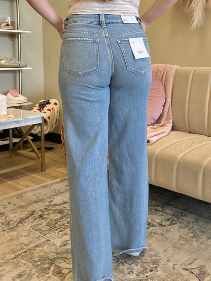 The Olivia Mid Rise Wide leg Jeans