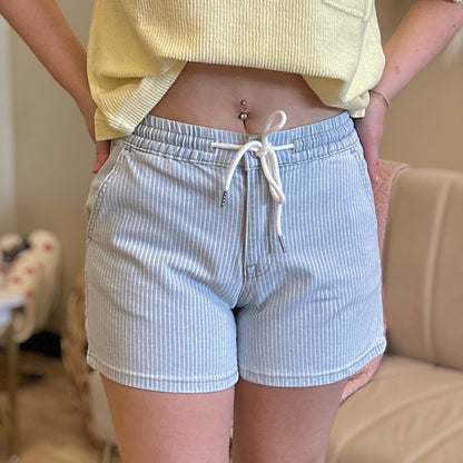 The Rebecca High Rise Striped Shorts