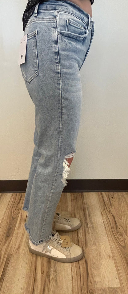 90’s BABE DISTRESSED STRAIGHT JEANS