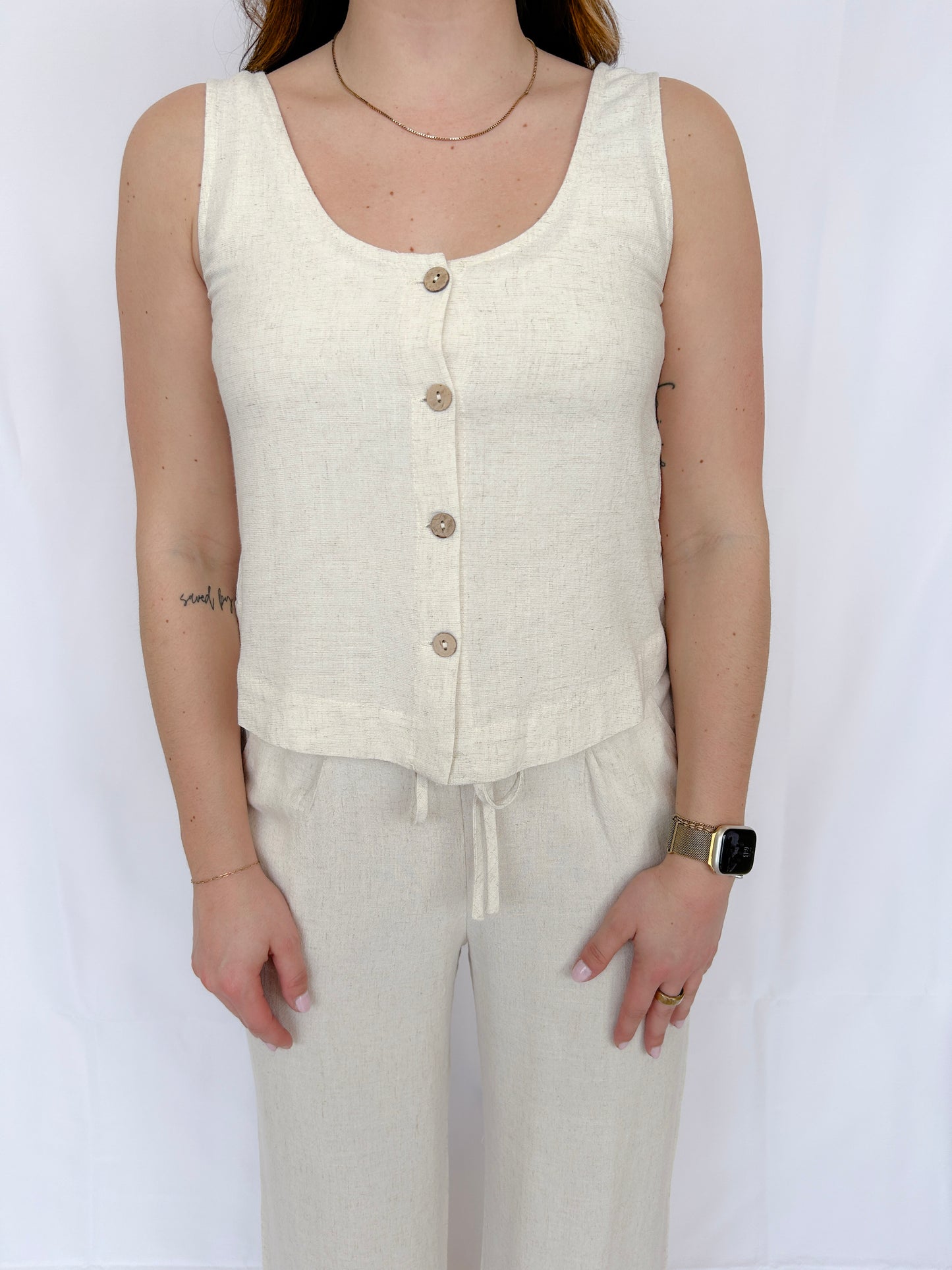 Driftwood Button Tank