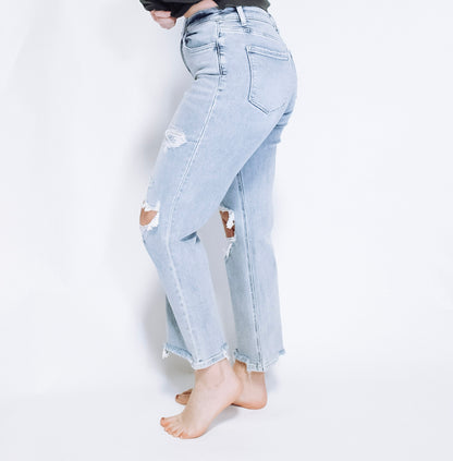 90’s BABE DISTRESSED STRAIGHT JEANS