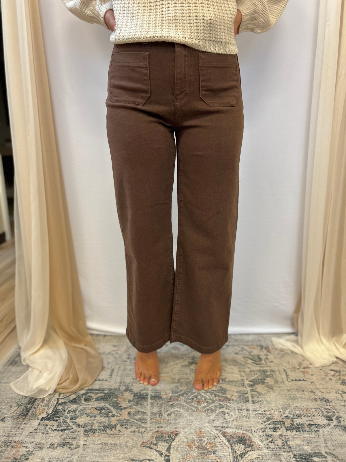 Choco Patch Pocket Wide Leg