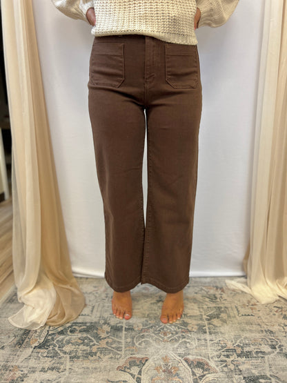 Choco Patch Pocket Wide Leg