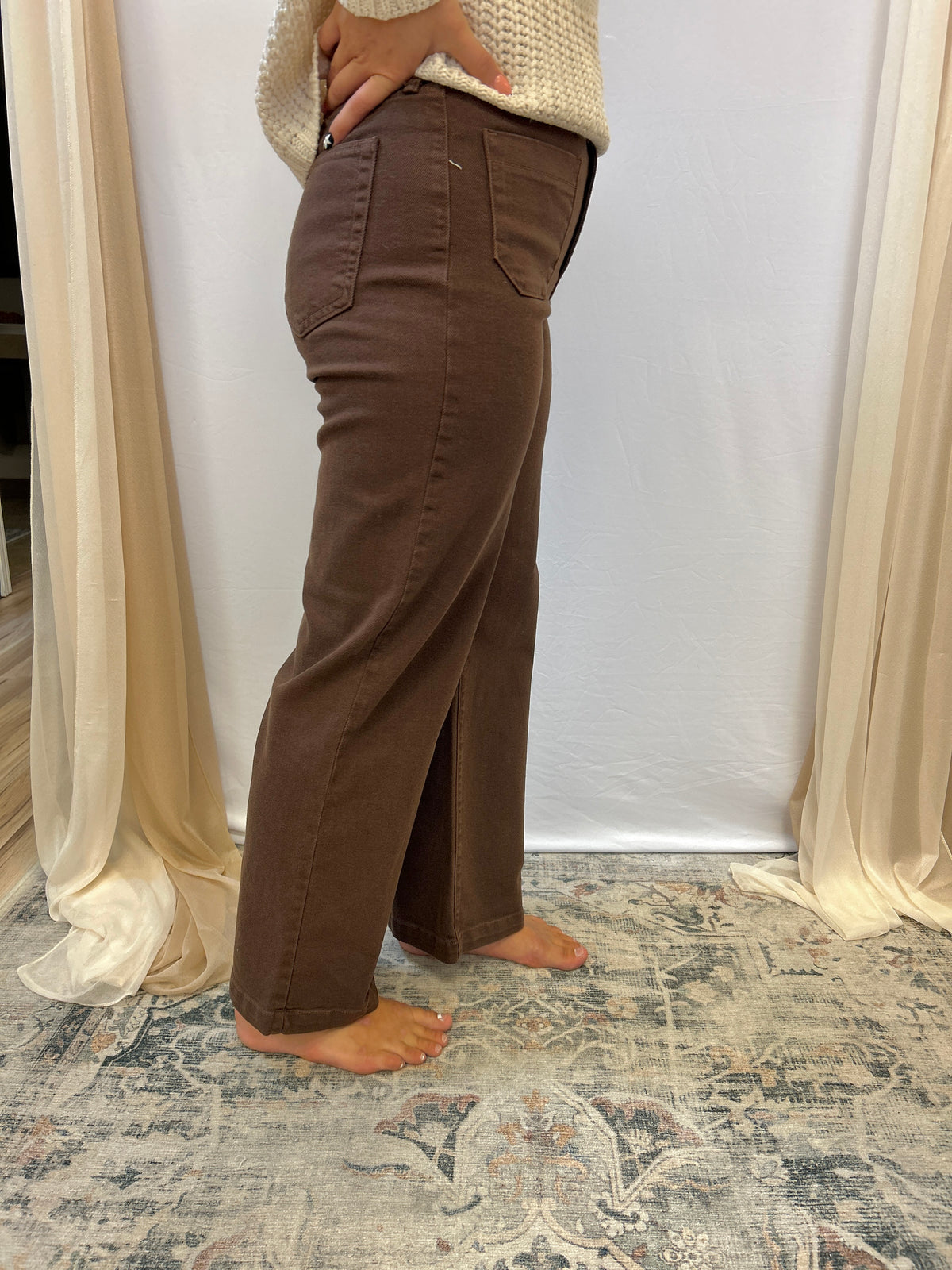Choco Patch Pocket Wide Leg